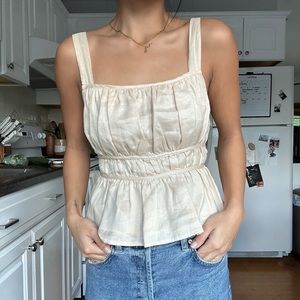 DISSH BRAND NEW cream scrunch top